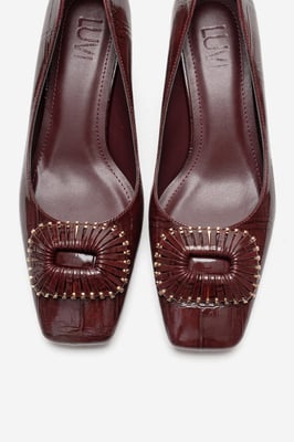 Velora Schnalle Eckige Zehenpartie Blockabsatz Pumps (Damen)