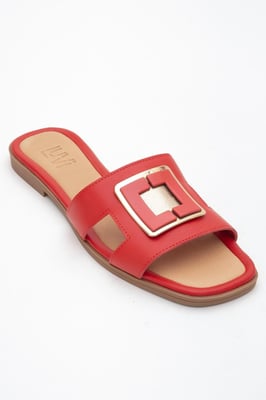 MILLIE Leder Schnalle Slide (Women)