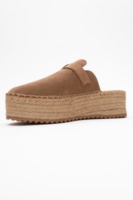 Novas Leder Plateau Espadrille Pantolette (Damen)