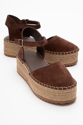 Viba Leder Espadrille Plateau Keilabsatz Sandalen (Damen)