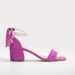Illy Niedrig Block Absatz Sandalen with Pearls