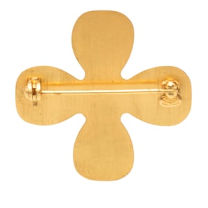 Gebrauchte Cc Goldbeschichtete Strass Kleeblatt Brosche