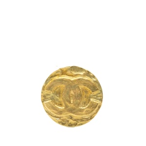 Gebrauchte Cc goldverzierte runde Brosche