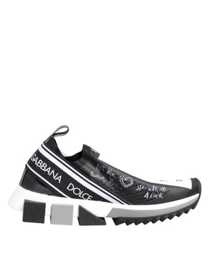 Dolce & Gabbana Schwarz-Weiß Sorrento Niedrigschuh Sneakers