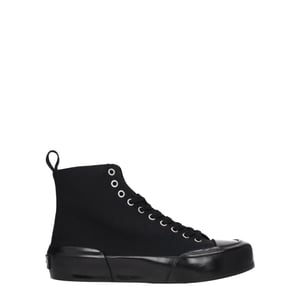 Jil Sander Schwarze Stoff High-Top Sneakers