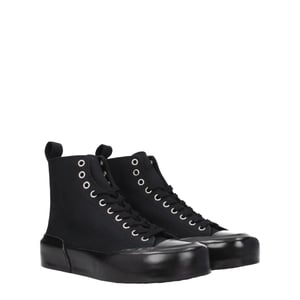 Jil Sander Schwarze Stoff High-Top Sneakers