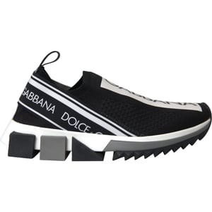 Dolce & Gabbana Black White Slip-On Sorrento Sneakerschuhe