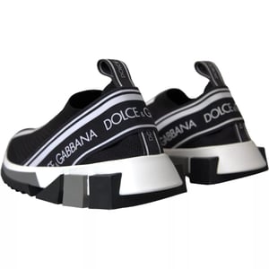 Dolce & Gabbana Black White Slip-On Sorrento Sneakerschuhe