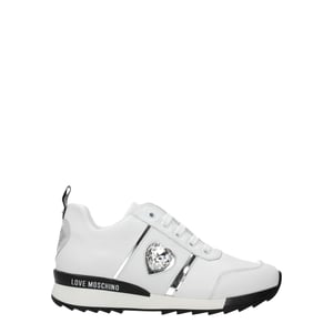 Love Moschino Weiße Leder Low-Top Sneakers