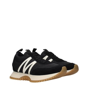 Moncler Schwarze Stoff Low Top Sneakers