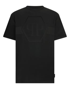 Round Neck T-Shirt Jacquard Hexagon Line