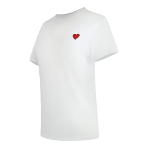 Moschino T-shirt Mit Kleinem Roten Herzlogo (weiß)