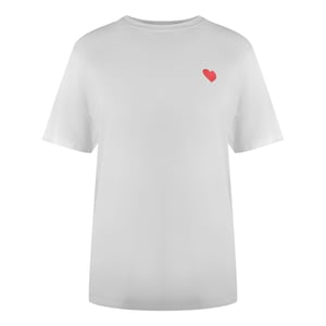 Moschino T-shirt Mit Kleinem Roten Herzlogo (weiß)