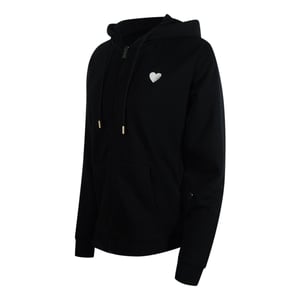 Love Moschino Kapuzenpullover Mit Kleinem Weißen Herzlogo, Schwarz, Mit Reißverschluss