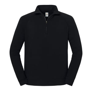 Fruit of the Loom - "Iconic Premium" Sweatshirt für Herren, mit kurzem Reißverschluss (Schwarz)