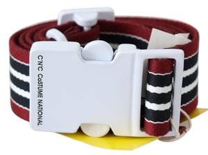 Gestreifter Baumwollgürtel mit Schnalle