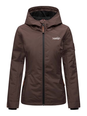 Marikoo Damen Übergangsjacke – Brombeere, leicht mit Kapuze & Kragen