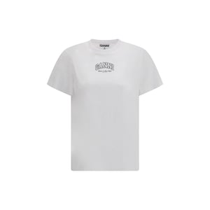 Ganni Weißes Baumwoll-T-Shirt