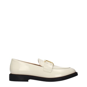 Chloé Beigefarbene Leder Slipper