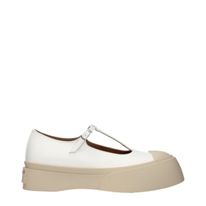 Marni Weiße Leder Slipper