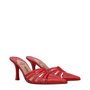 Paris Texas Rote Leder Stiletto-Absatzsandalen