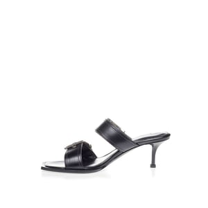 Alexander McQueen Schwarze Leder Stiletto-Absatzsandalen