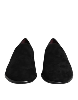 Dolce & Gabbana Schwarze Wildleder Slipper formelle Schuhe