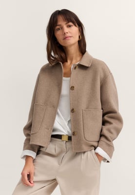 Bugatti Damen Jacke im Overshirt-Stil mit Wollmix