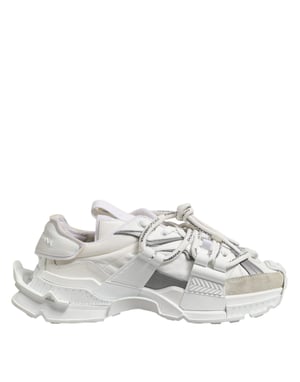 Dolce & Gabbana Weiße Graue Low Top Space Sneaker Schuhe