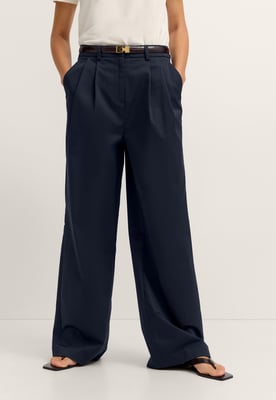 Bugatti Damen Chinohose mit weitem Bein aus Stretch-Baumwolle