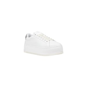 Calvin Klein Jeans Silberne Leder Plateausneaker