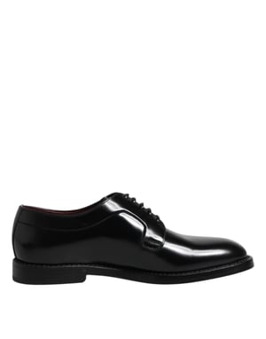 Dolce & Gabbana Schwarze Kalbsleder Schnürschuhe Derby