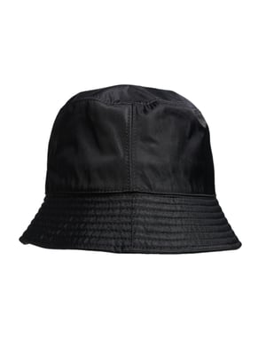 Dolce & Gabbana Schwarzer Baumwoll-Breitenrand Bucket Hat