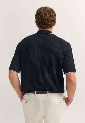 Bugatti Herren Poloshirt gestrickt in Regular Fit
