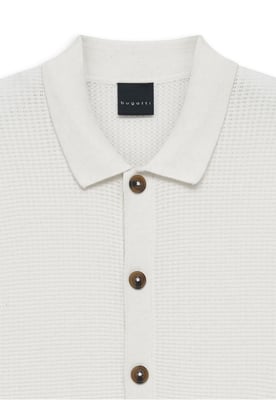 Bugatti Herren Strickpolo Regular Fit aus Baumwoll-Mix