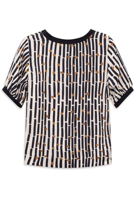 Bugatti Damen Bluse kurzarm mit grafischem Print aus 100% Viskose