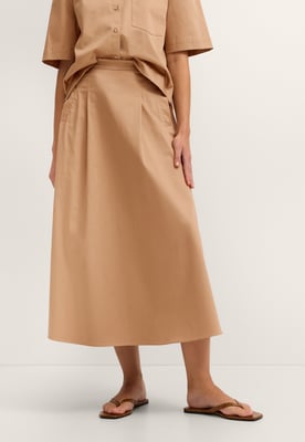 Bugatti Damen Langer Rock mit Bundfalten
