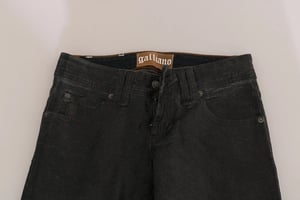 John Galliano Schwarz Gewaschene Niedrigbund Regular Leg Jeans