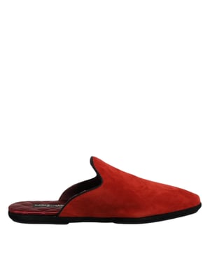 Dolce & Gabbana Orange Wildleder Slingbacks Flache Hausschuhe