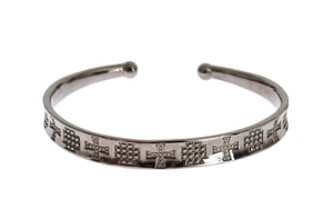 Nialaya Graues Rhodium 925 Silber Armreif