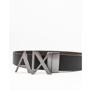 Armani Exchange Schwarzer Leder Regular Gürtel