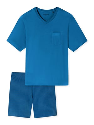 Schiesser Herren Pyjama Comfort EssentialsSchlafanzug, Pyjama Set, Nachtwäsche
