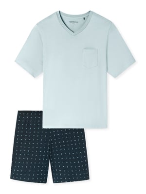 Schiesser Herren Pyjama Comfort EssentialsSchlafanzug, Pyjama Set, Nachtwäsche