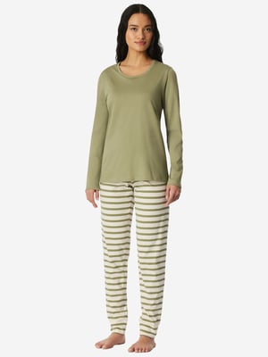 Schiesser Damen Pyjama Casual EssentialsSchlafanzug, Pyjama Set, Nachtwäsche