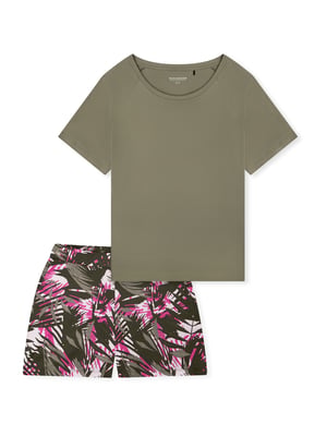 Schiesser Damen Pyjama ModernSchlafanzug, Pyjama Set, Nachtwäsche