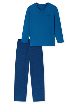 Schiesser Herren Pyjama Comfort EssentialsSchlafanzug, Pyjama Set, Nachtwäsche