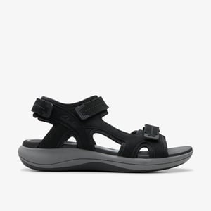 Mira Freie Schwarze Nubuk-Sandalen