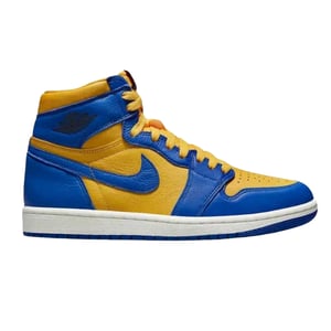 Nike - "Air Jordan 1" Sneaker für Herren/Damen Unisex, Leder, Hoch geschnitten (Gelb/Blau)