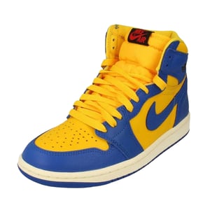 Nike - "Air Jordan 1" Sneaker für Herren/Damen Unisex, Leder, Hoch geschnitten (Gelb/Blau)