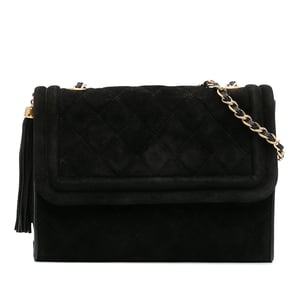 Gebrauchte gesteppte Wildleder-Tassel-Umschlagtasche